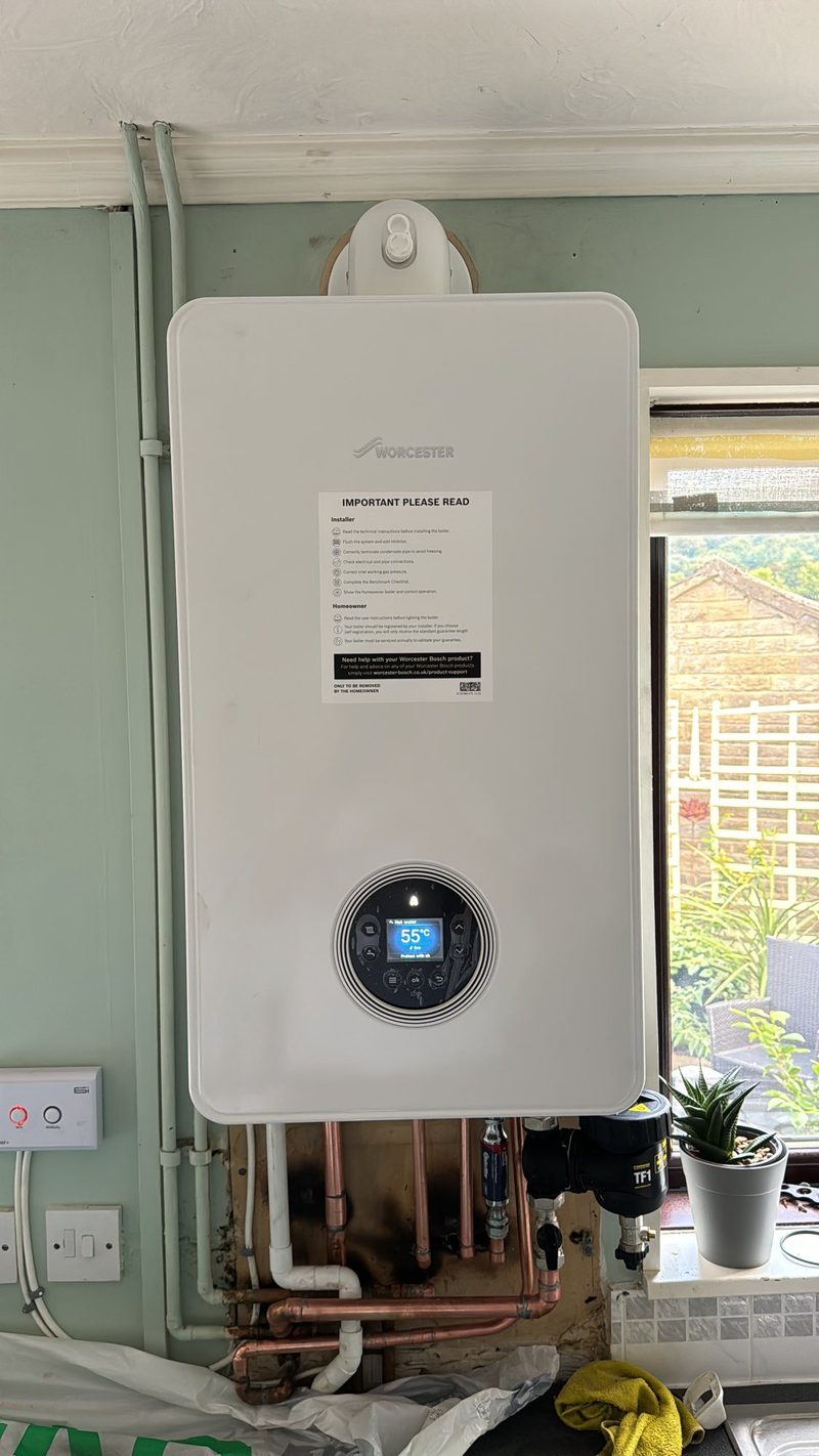 Worcester Bosch boiler installed in a kitchen